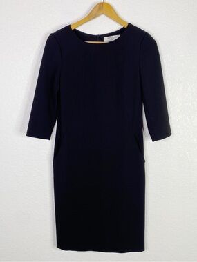 MM Lafleur Black 1/2 Sleeve Sheath Dress